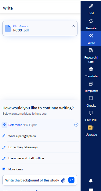 Writing the background of a study with Paperpal