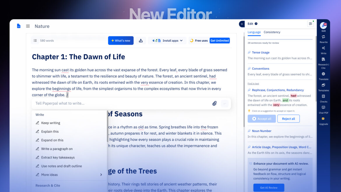 Paperpal Web Editor Upgrade